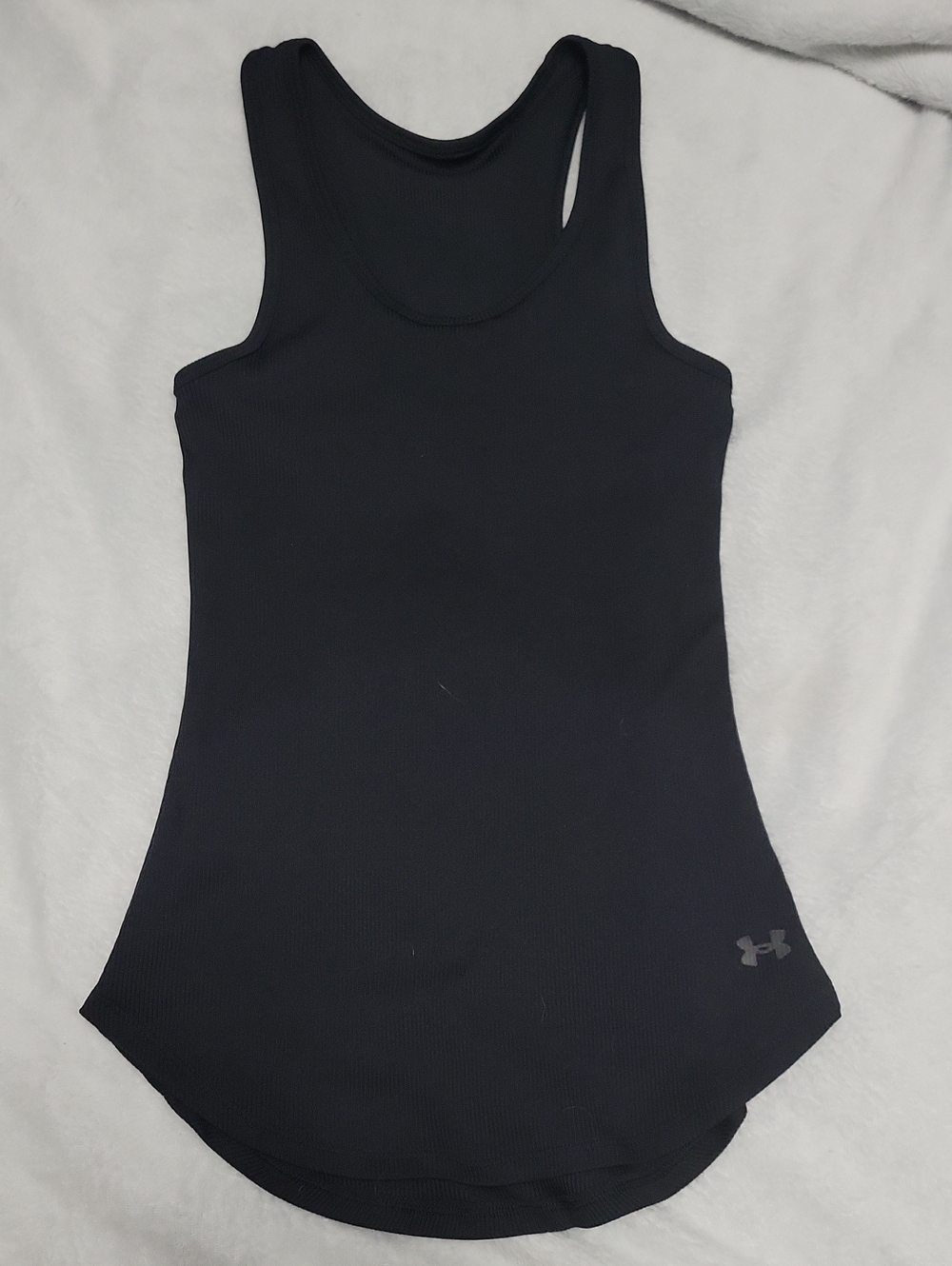Under Armour XS HeatGear Ribbed Racerback Tank Top Black